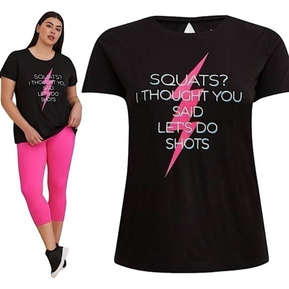 Black Graphic Tee - Squats Design